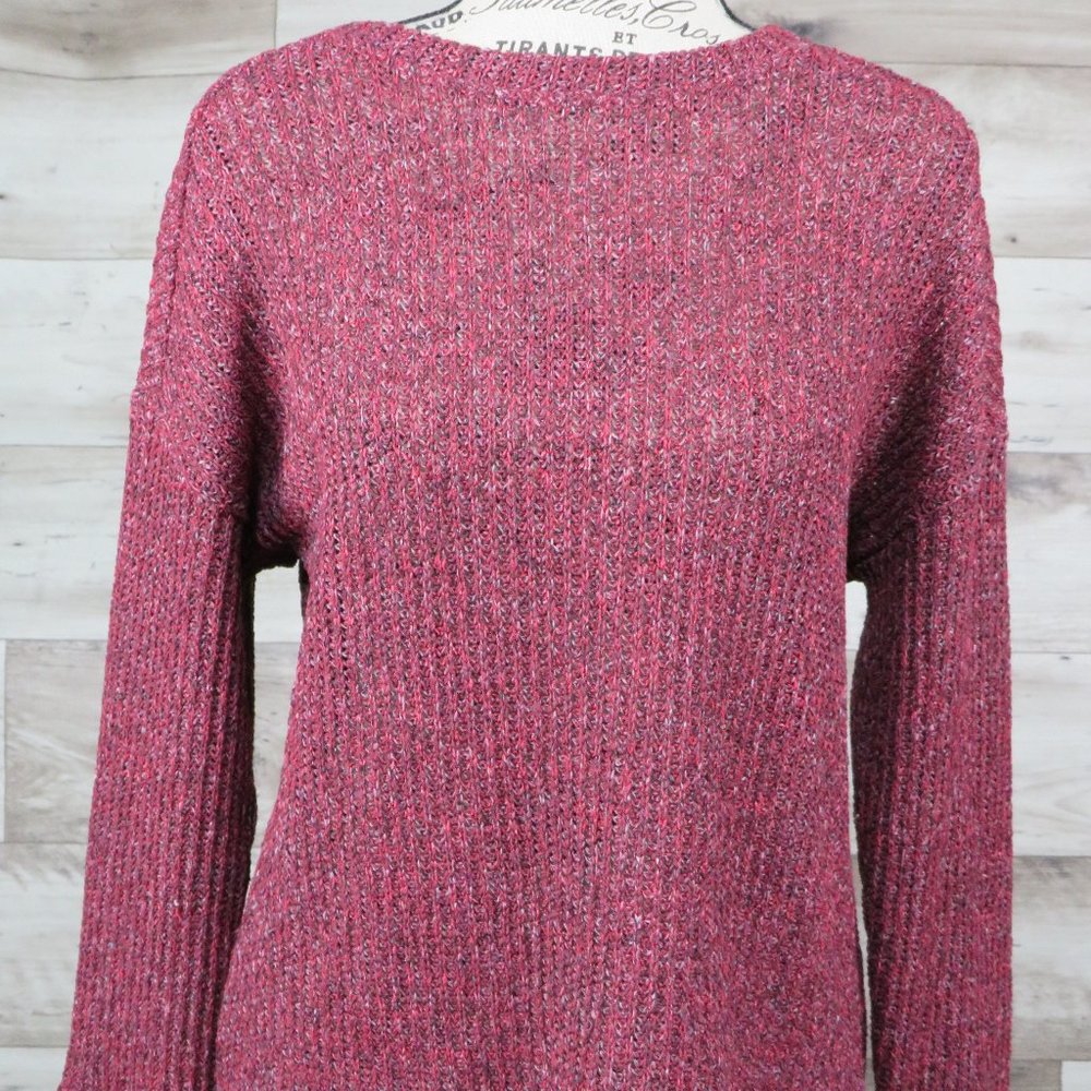 L.I.F.E.*‎ Women's Long Sleeve Crew Neck High/Low Hem Pullover Sweater~ Size Med